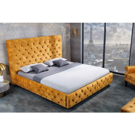 Design ágy Laney 180 x 200 cm mustársárga bársony