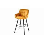 Design bárszék Natasha mustársárga bársony