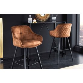 Design bárszék Natasha barna bársony