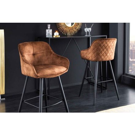 Design bárszék Natasha barna bársony