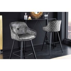 Design bárszék Natasha szürke bársony