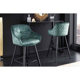 Design bárszék Natasha petrol bársony