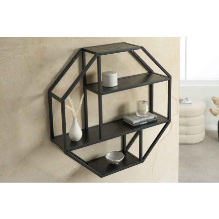 Design fali polc Maille 77 cm fekete kőris