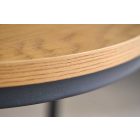 Kerek oldalsó asztal szett Latrisha vad tölgy utánzata - 2 részes