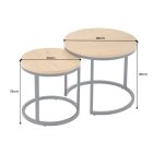 Kerek oldalsó asztal szett Latrisha vad tölgy utánzata - 2 részes