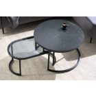 Dohányzóasztal szett Latrisha fekete márvány utánzata - 2 részes