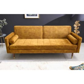 Design ágyazható kanapé Walvia 196 cm mustársárga