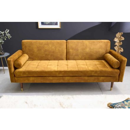 Design ágyazható kanapé Walvia 196 cm mustársárga
