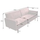 Design ágyazható kanapé Walvia 196 cm rózsaszín