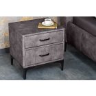 Design éjjeliszekrény Bailey sötétszürke bársony