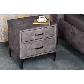 Design éjjeliszekrény Bailey sötétszürke bársony