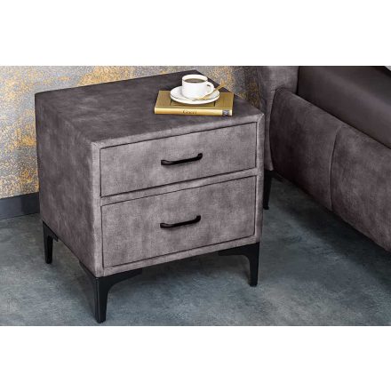 Design éjjeliszekrény Bailey sötétszürke bársony