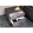 Design éjjeliszekrény Bailey sötétszürke bársony