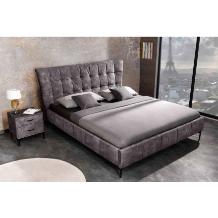 Design ágy Bailey 180 x 200 cm sötétszürke bársony