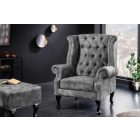Design fotel Chesterfield szürke bársony