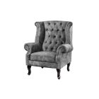 Design fotel Chesterfield szürke bársony