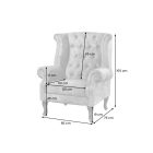 Design fotel Chesterfield szürke bársony