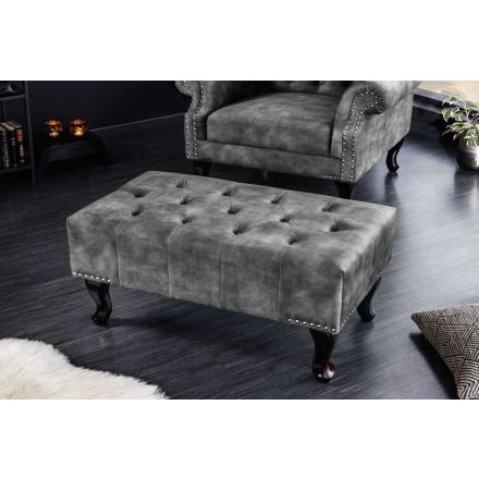 Design puff Chesterfield szürke bársony