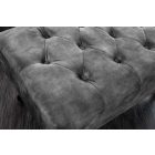 Design puff Chesterfield szürke bársony