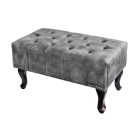 Design puff Chesterfield szürke bársony