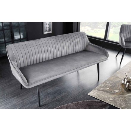 Design ülőpad Esmeralda 160 cm ezüstszürke bársony