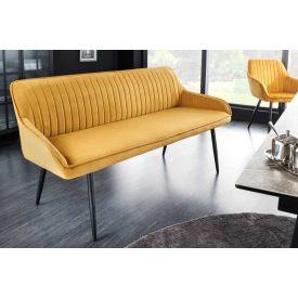 Design ülőpad Esmeralda 160 cm mustársárga bársony