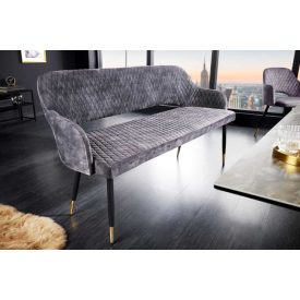 Design ülőpad Laney 162 cm szürke bársony