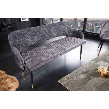 Design ülőpad Laney 162 cm szürke bársony