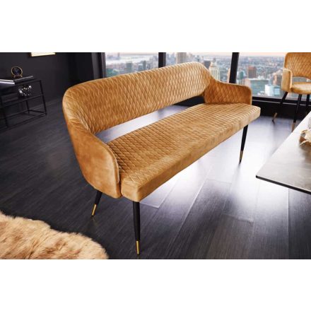 Design ülőpad Laney 162 cm mustársárga bársony