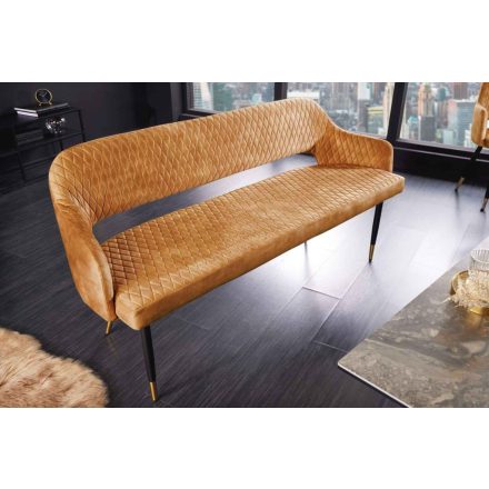 Design ülőpad Laney 162 cm mustársárga bársony
