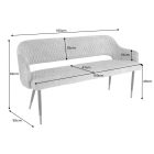 Design ülőpad Laney 162 cm mustársárga bársony