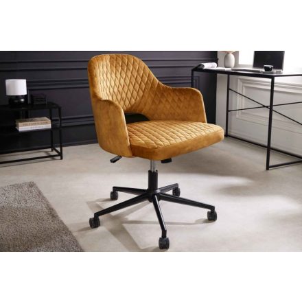 Design irodai szék Laney mustársárga bársony