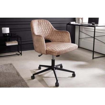 Design irodai szék Laney szürkés bézs bársony