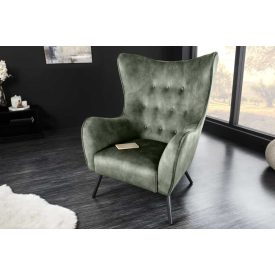 Design fotel Rotterdam zöld bársony