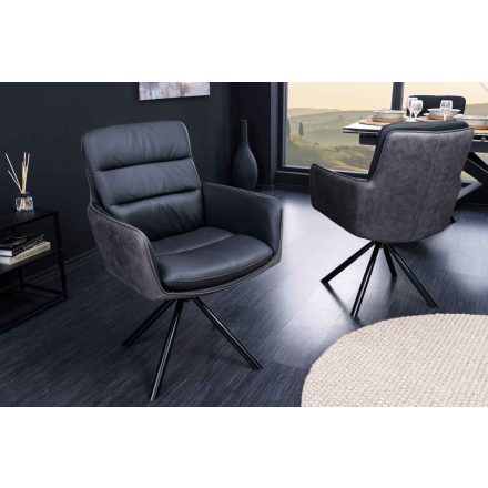 Design forgószék Maddison antracit bőr