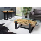 Design dohányzóasztal Shark 130 cm teak