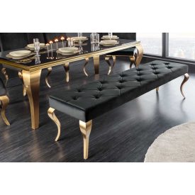 Design ülőpad Rococo 172 cm fekete / arany