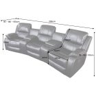 Design háromüléses fotel Movie sötétszürke