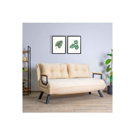 Design összecsukható kanapé Hilarius 133 cm krém