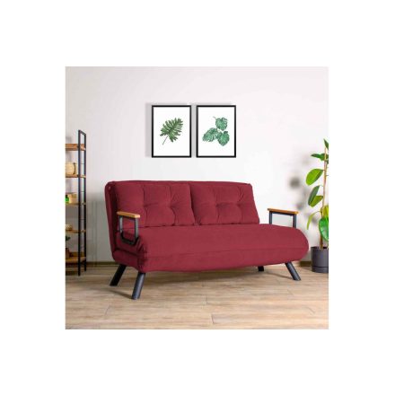 Design összecsukható kanapé Hilarius 133 cm piros-barna