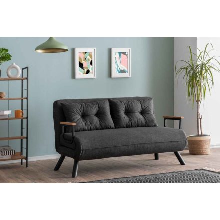Design összecsukható kanapé Hilarius 133 cm sötétszürke