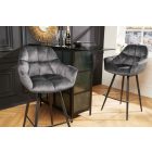 Design forgó bárszék Vallerina szürke bársony