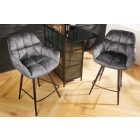 Design forgó bárszék Vallerina szürke bársony