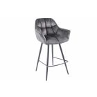Design forgó bárszék Vallerina szürke bársony