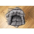 Design forgó bárszék Vallerina szürke bársony