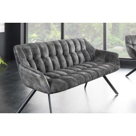 Design ülőpad Vallerina 165 cm szürke bársony