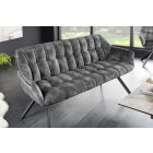 Design ülőpad Vallerina 165 cm szürke bársony