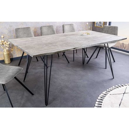 Design étkezőasztal Shayla 140 cm szürke akác