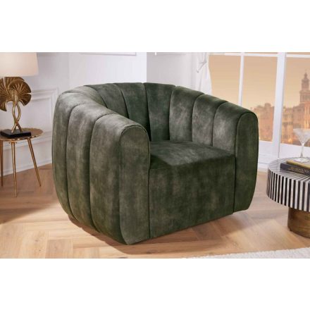 Design forgófotel Kalei sötétzöld bársony