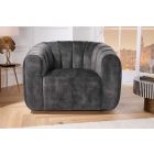 Design forgófotel Kalei sötétszürke bársony